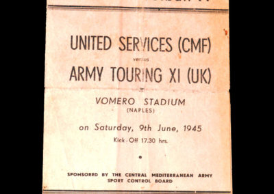United Services v Army Touring XI 09.06.1945 in Naples