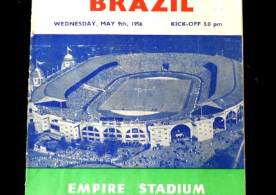 England v Brazil 09.05.1956 - 2 goals in a 4-2 win.