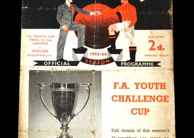 Man Utd v Wolves 23.04.1954 - Youth Cup Final first leg