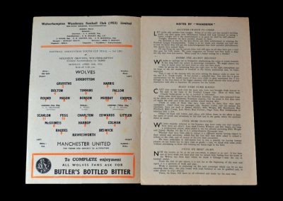 Wolves v Man Utd 26.04.1954 - Youth Cup Final second leg
