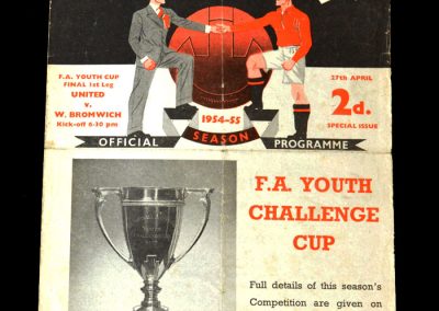 Man Utd v West Brom 27.04.1955 - Youth Cup Final