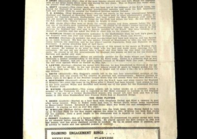 Northern Ireland v England 14.09.1945
