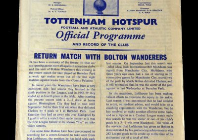 Spurs v Bolton 14.09.1960