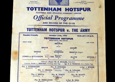 Spurs v Army 24.10.1960