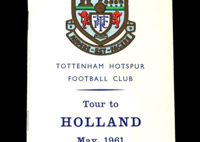 Spurs Tour of Holland Itinerary May 1961