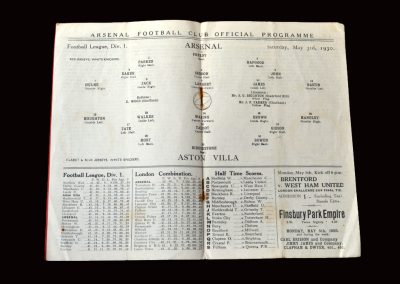 Arsenal v Aston Villa 03.05.1930