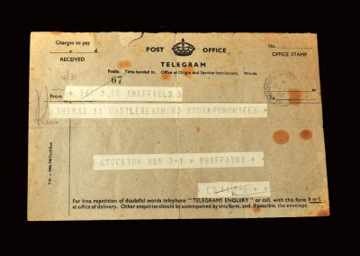 Telegram following the 2-1 win at Derby