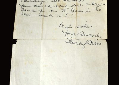 Stan Cullis letter 18.01.1950