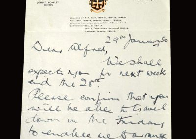 Stan Cullis letter 29.01.1950