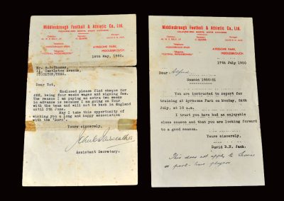 Boro Secretary letter 18.05.1950 and David Jack letter17.07.1950