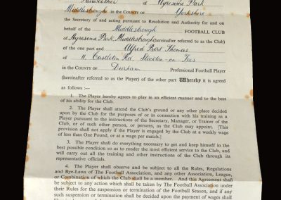 Middlesbrough contract 15.10.1952
