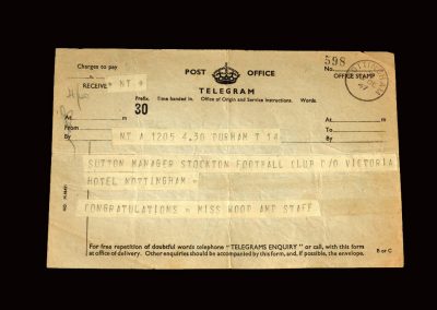 Notts County v Stockton 13.12.1947 - Telegram