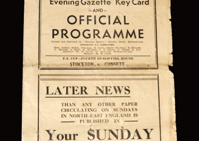 Stockton v Consett 10.11.1951 (FA Cup 4th Qualifying Round)
