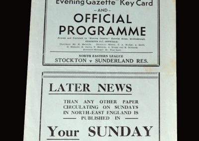 Stockton v Sunderland Res 10.09.1955