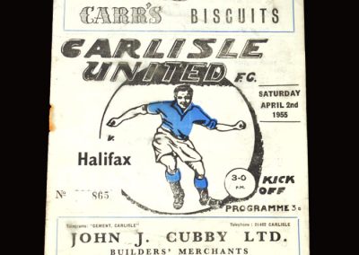 Carlisle v Halifax Town 02.04.1955 4-0