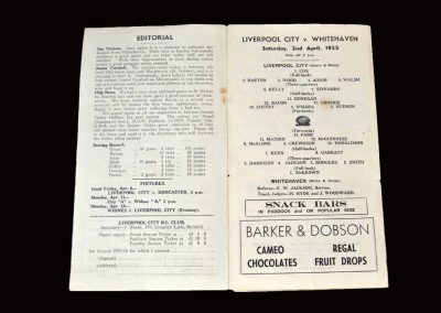 Liverpool City v Whitehaven (Rugby League) 02.04.1955