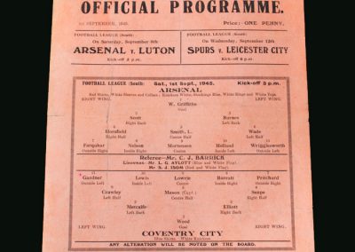 Arsenal v Coventry 01.09.1945