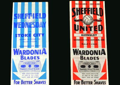 Sheff Wed v Stoke 13.10.1945 | Sheff Utd v Barnsley 27.10.1945