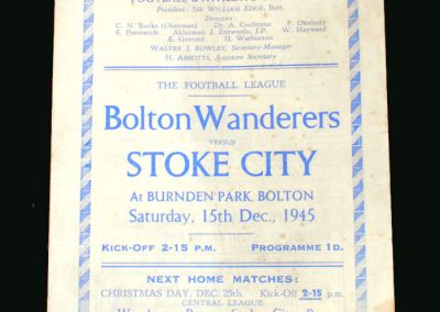Bolton v Stoke 15.12.1945