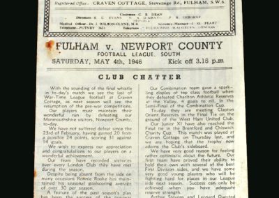 Fulham v Newport 04.05.1946