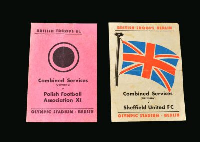 Combined Services v Polish 11 May 1946 | Combined Services v Sheff Utd May 1946 (in Berlin)