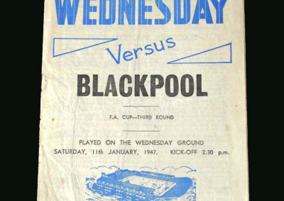 Shef Wed v Blackpool 11.01.1947 (FA Cup 3rd Round)