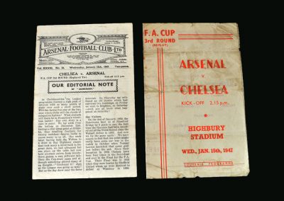 Arsenal v Chelsea 15.01.1947 (replay & pirate programme)