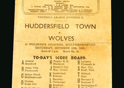 Wolves v Huddersfield 12.10.1946