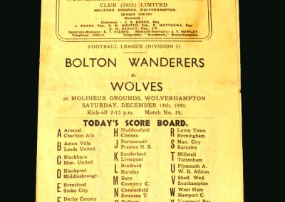 Wolves v Bolton 14.12.1946
