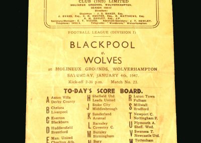 Wolves v Blackpool 04.01.1947