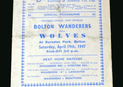 Wolves v Bolton 19.04.1947