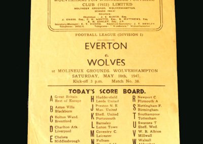 Wolves v Everton 10.05.1947