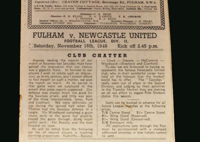 Newcastle v Fulham 16.11.1946