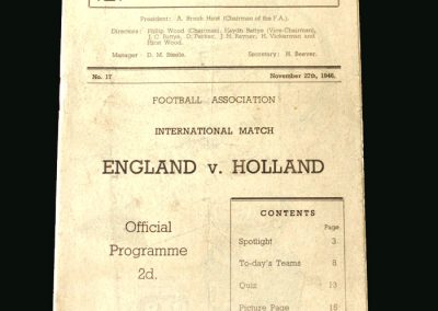 England v Holland 27.11.1946