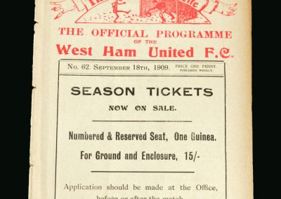 West Ham Reserves v Coventry Reserves 18.09.1909