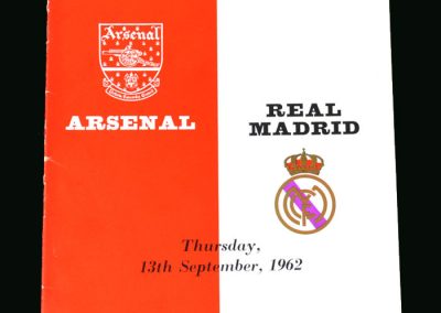 Arsenal v Real Madrid 13.09.1962 (Friendly)