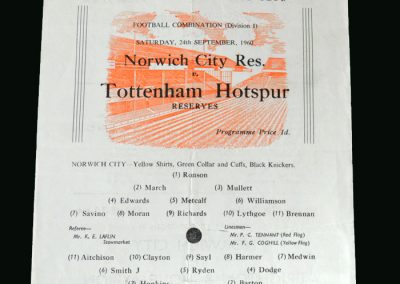 Spurs v Norwich 24.09.1960