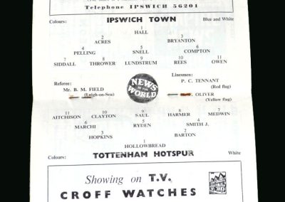 Spurs v Ipswich 08.10.1960