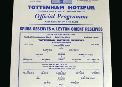 Spurs v Orient 29.10.1960