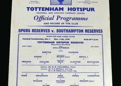 Spurs v Southampton 12.11.1960