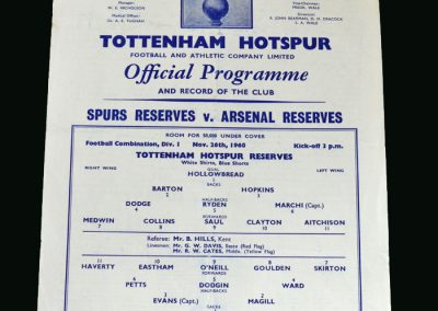 Spurs v Arsenal 26.11.1960