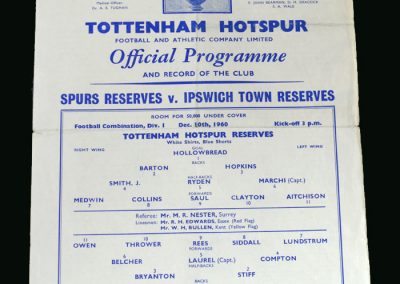 Spurs v Ipswich 10.12.1960