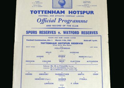 Spurs v Watford 11.03.1961