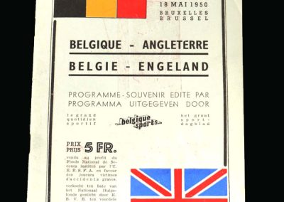 England v Belgium 18.05.1950