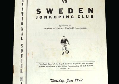 England B v Sweden 22.06.1950 (Played at Quebec)
