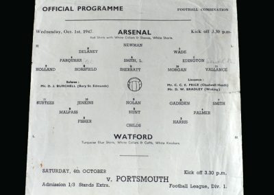 Arsenal v Watford 01.10.1947