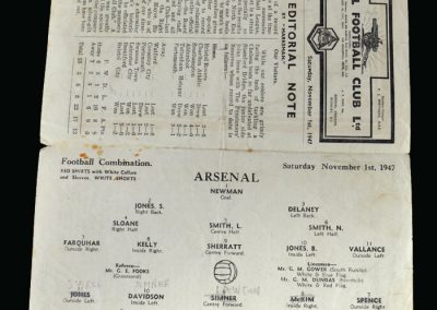 Arsenal v Chelsea 01.11.1947 (In between clubs again, Tommy Lawton was given a run out in the reserves and put thousands on the gate)