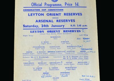 Arsenal v Leyton Orient 24.01.1948