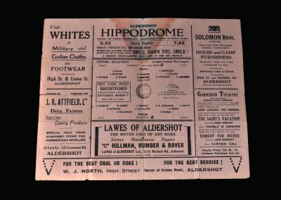 Aldershot v Reading 21.02.1942