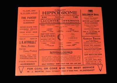 Aldershot v Charlton 05.09.1942